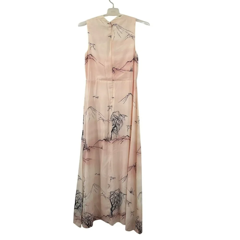 Eva Franco Anthropologie Maxi Dress 12 Used Pink Blue Gradient - Picture 2 of 12